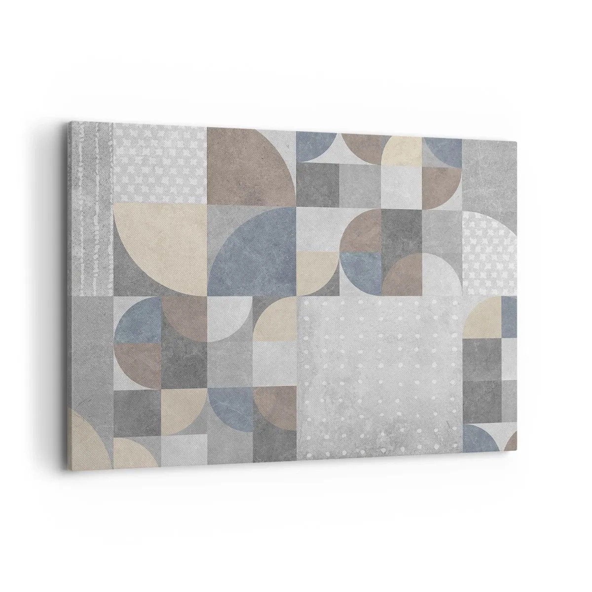 Cuadro sobre lienzo - Impresión de Imagen - Patrón geométrico en tonos pastel - 100x70cm - Fantasía cerámica - Decoración de pared moderna para salón y dormitorio ARTTOR