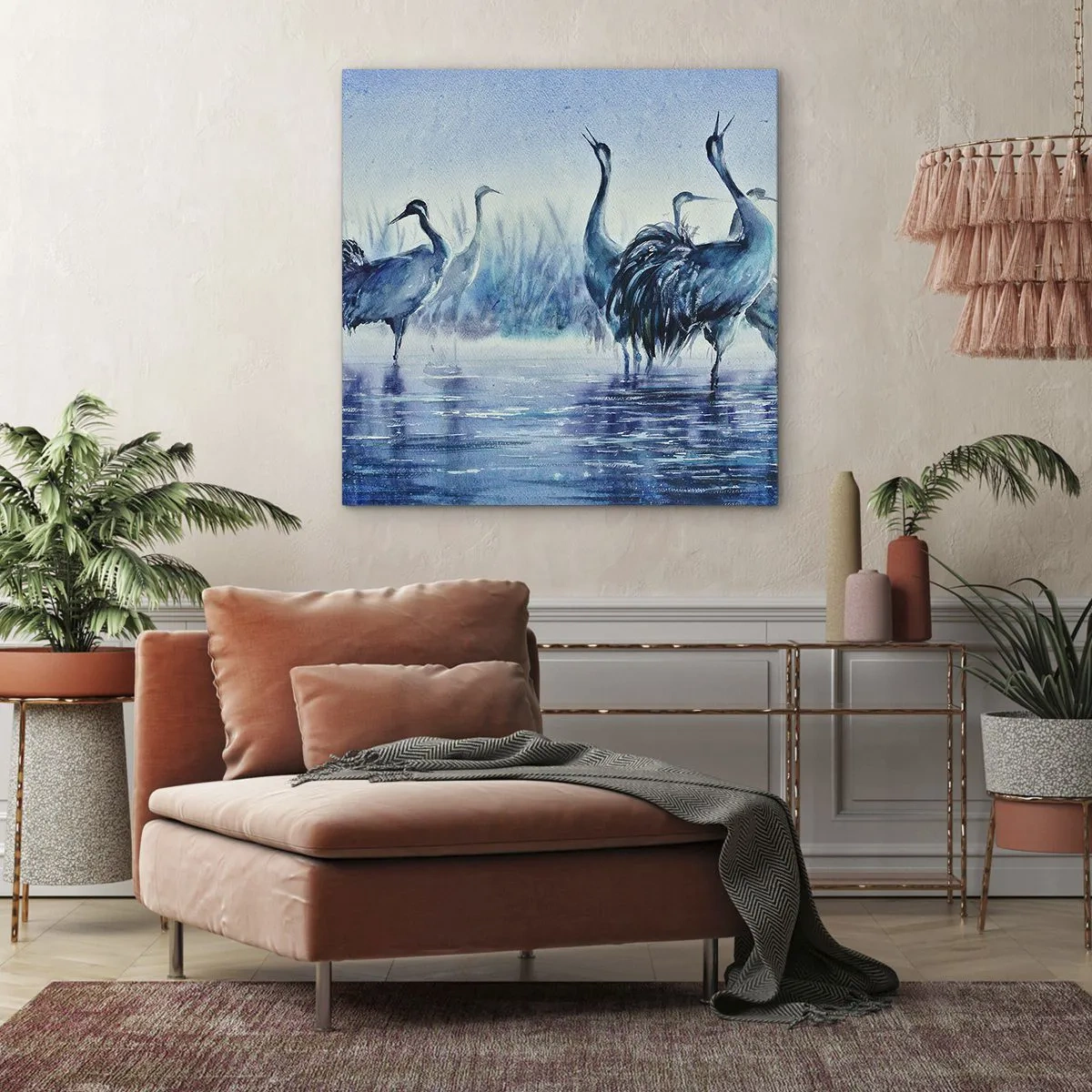 Cuadro sobre lienzo - Impresión de Imagen - Reunión matinal - 70x70 cm