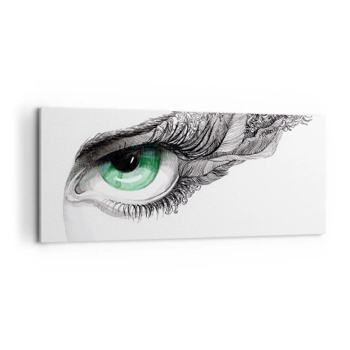 Cuadro sobre lienzo - Impresión de Imagen - Hermosa y lista para atacar - 100x40 cm