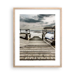 Póster en marco roble claro - La playa del norte - 40x50 cm