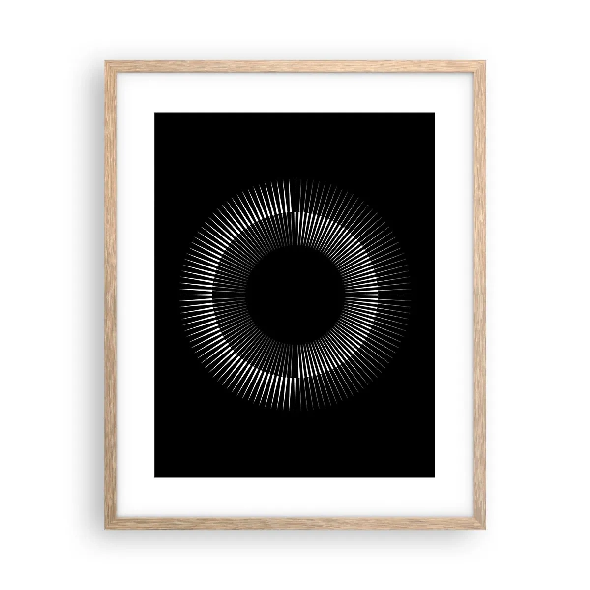 Póster en marco roble claro - Sol negro - 40x50 cm