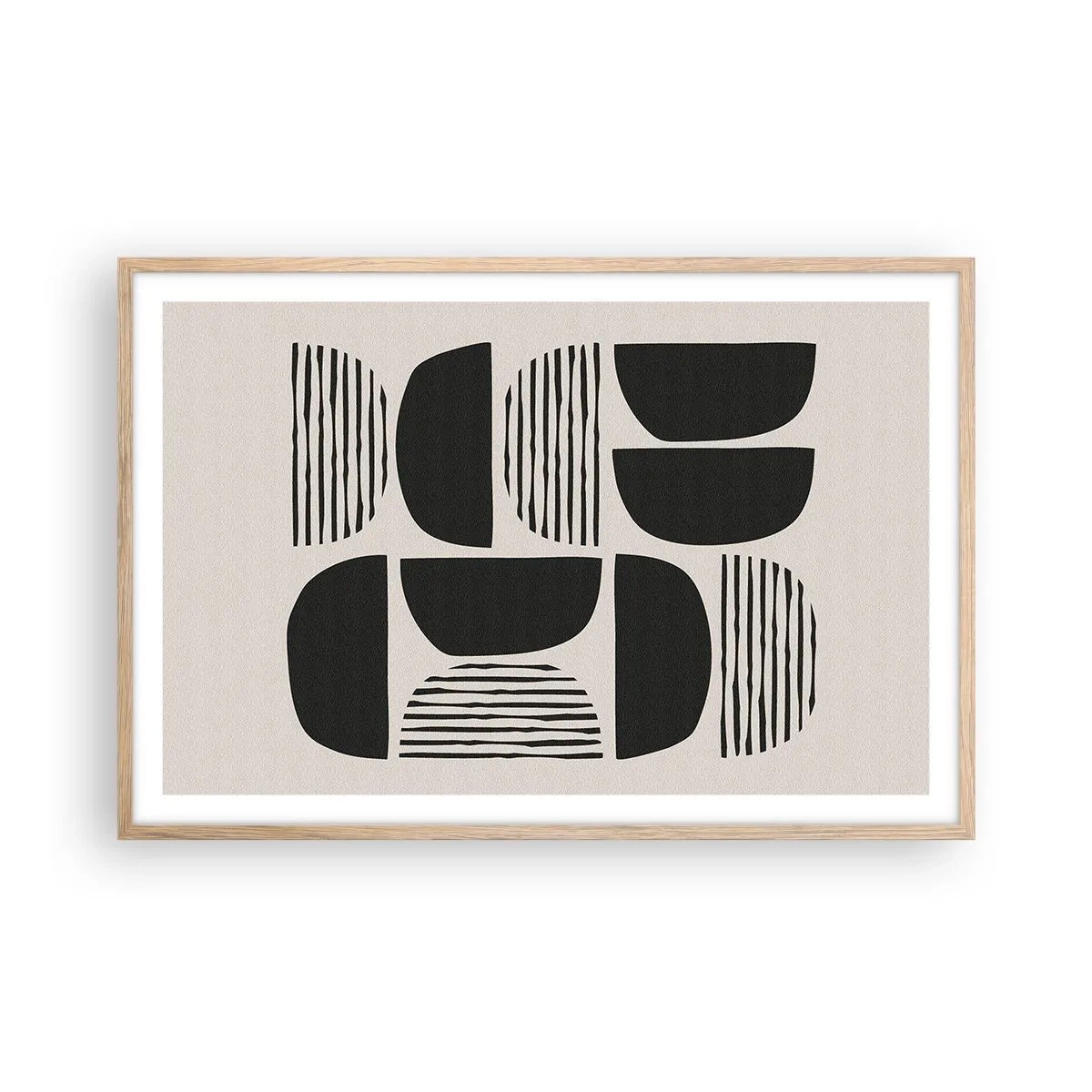 Póster en marco roble claro - Arreglos a medias - 91x61 cm