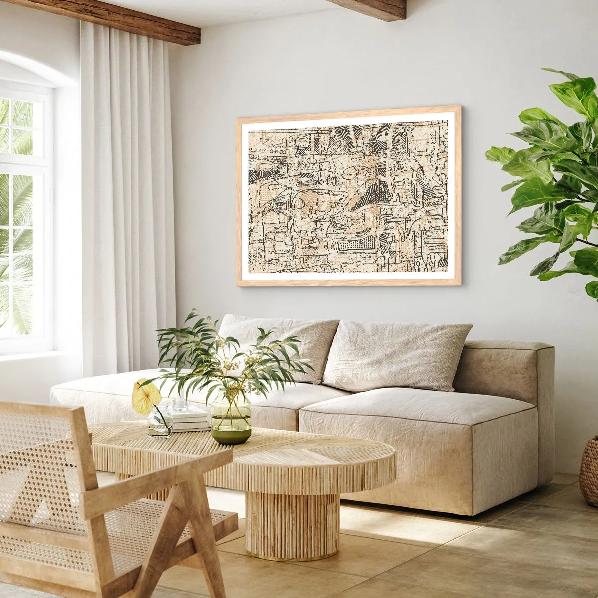 Póster en marco roble claro - A la espera de ser descifrado - 91x61 cm