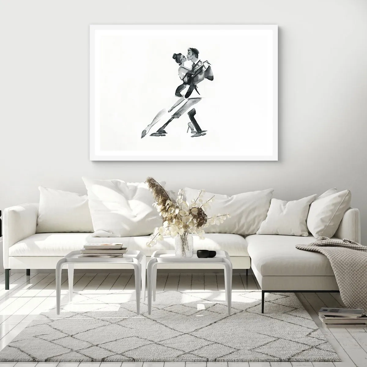 Póster en marco blanco - Todos al son de la música - 100x70 cm