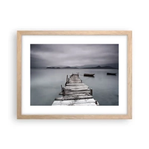 Póster en marco roble claro - Mañana partimos - 40x30 cm