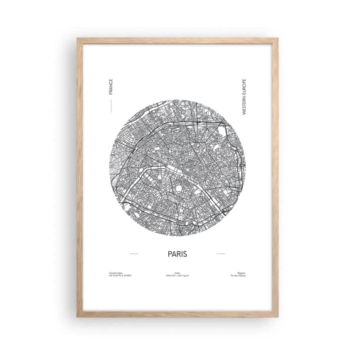 Póster en marco roble claro - Anatomía de París - 50x70 cm