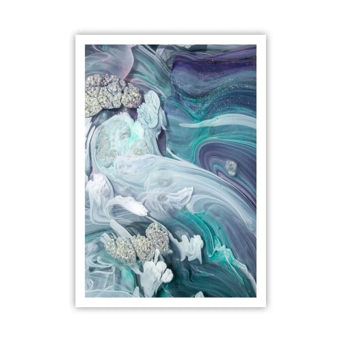Póster - Corrientes de azul - 70x100 cm