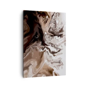 Cuadro sobre lienzo - Impresión de Imagen - Abstracción en tonos marrones con líneas dinámicas. - 50x70cm - Contenencia del color - Decoración de pared moderna para salón y dormitorio ARTTOR