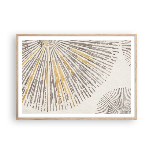 Póster en marco roble claro - Belleza lineal - 100x70 cm