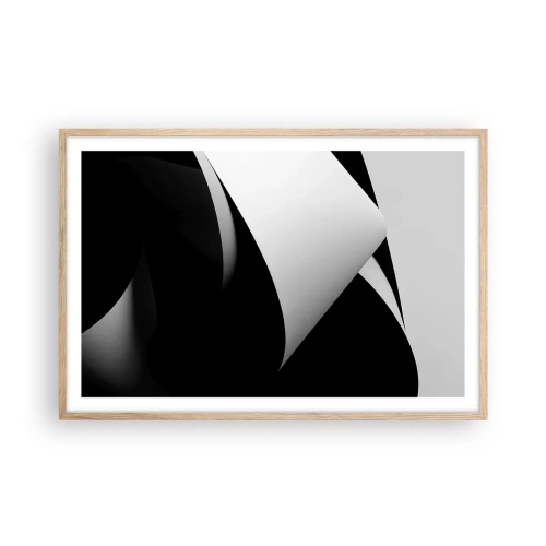 Póster en marco roble claro - Planos de luz desde las profundidades de la sombra - 91x61 cm