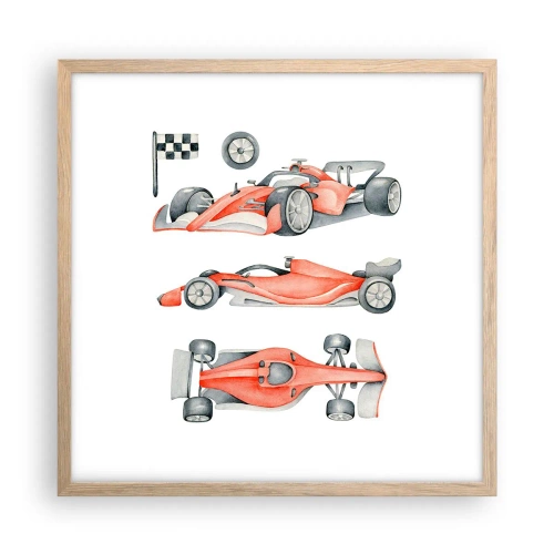 Póster en marco roble claro - Para alcanzar un sueño - 50x50 cm