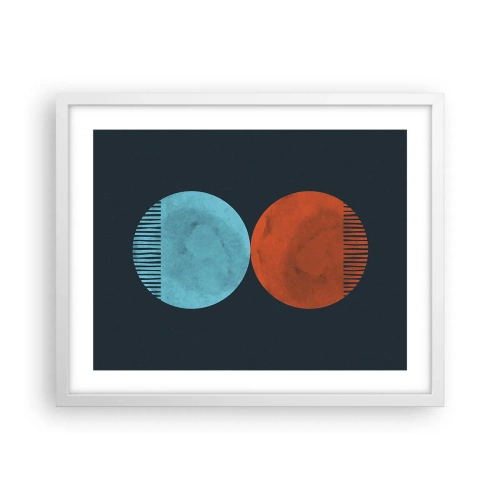 Póster en marco blanco - ¿Solo geometría? - 50x40 cm