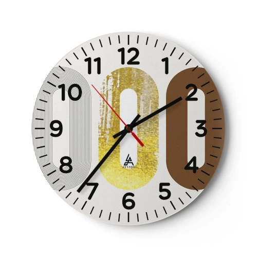 Reloj de pared - Reloj de vidrio - ¡Ooo! - 30x30 cm