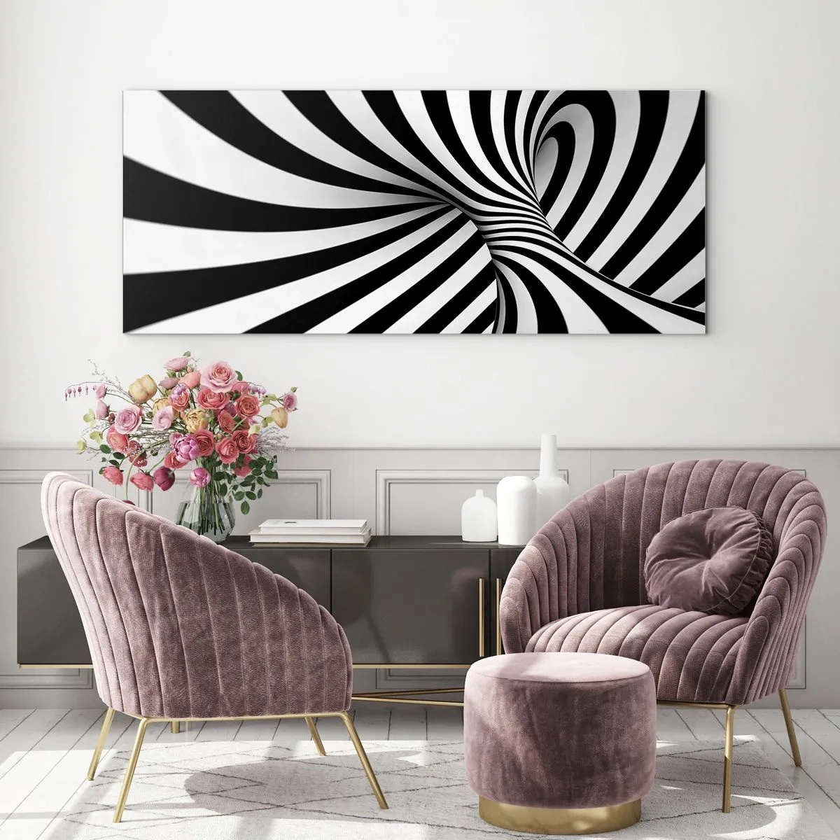 Cuadro sobre vidrio - Impresiones sobre Vidrio - Composición: espacio de baile - 90x30 cm