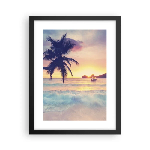Póster en marco negro - Atardecer en la bahía - 30x40 cm