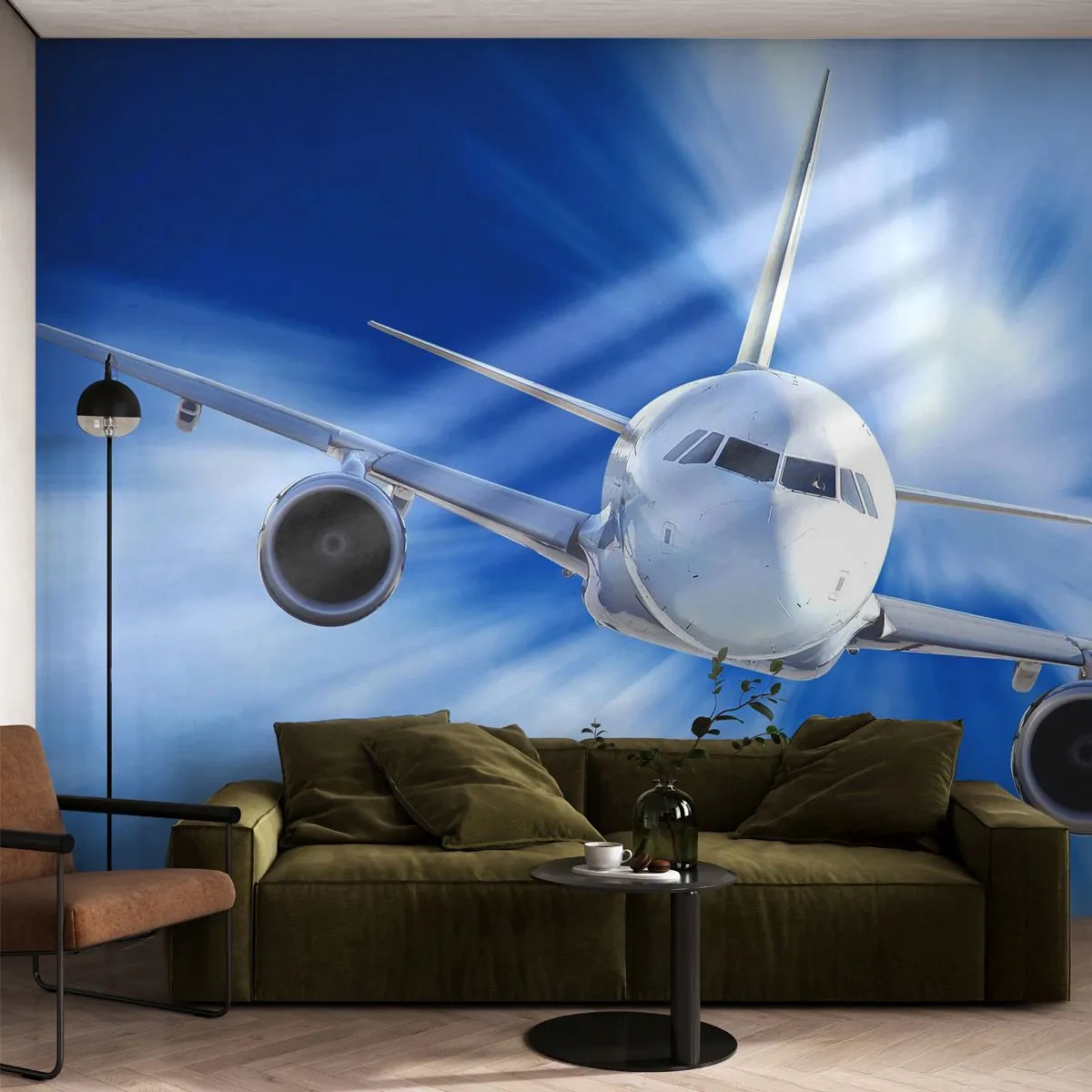 Fotomural Premium Canvas - Más rápido que el viento en el cielo - Avión, Aeronave, Viajes - 350x256 cm