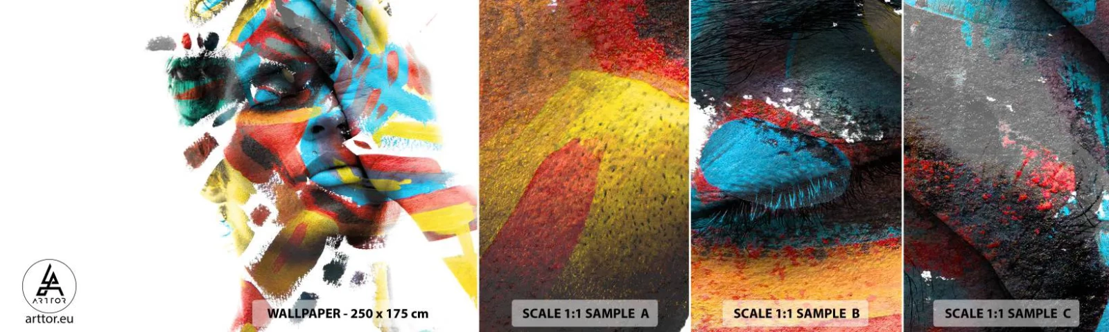 Muestra De Fotomural Standard Eco - Una personalidad colorida - Abstracción, Pedazo, Gráficos - 100x30 cm