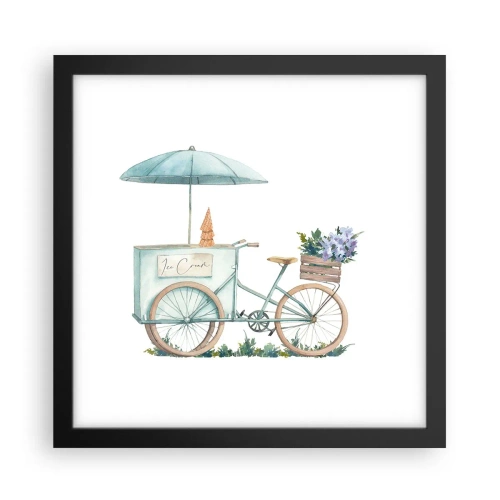 Póster en marco negro - Dulce recuerdo del verano - 30x30 cm