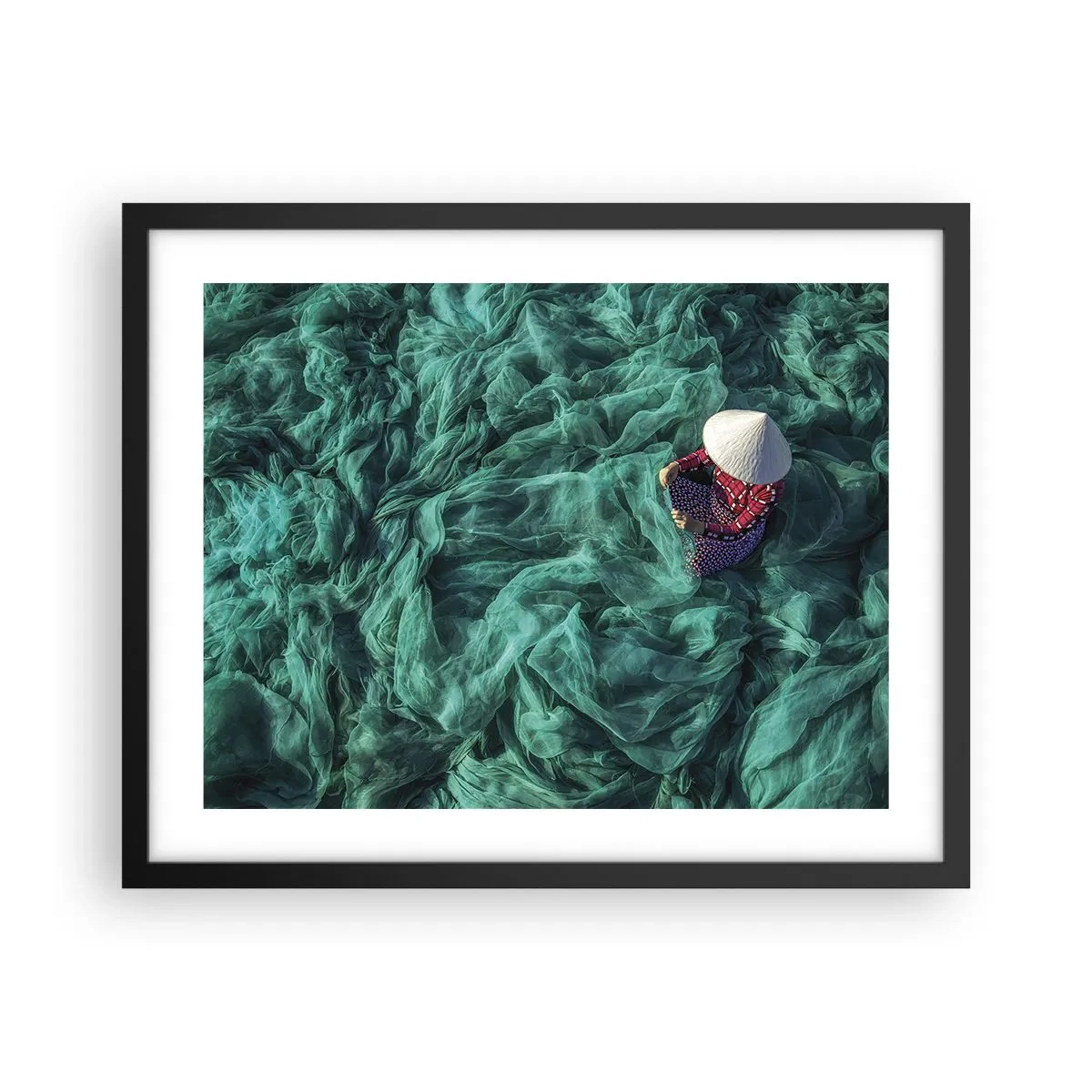 Póster en marco negro - En un mar de redes - 50x40 cm