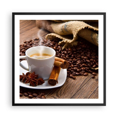 Póster en marco negro - Sabor y aroma picante - 60x60 cm