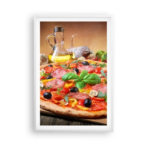 Póster en marco blanco - Con un verdadero sabor italiano - 61x91 cm
