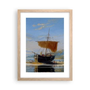 Póster en marco roble claro - Agua, tierra, aire - 30x40 cm