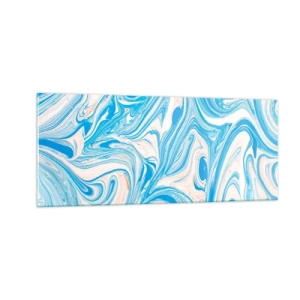 Cuadro sobre vidrio - Impresiones sobre Vidrio - Llanura de inundación turquesa - 100x40 cm
