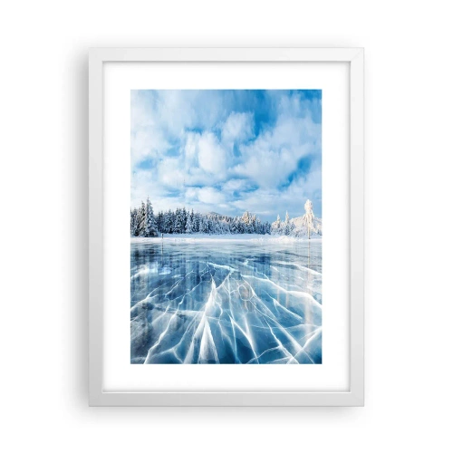 Póster en marco blanco - Vista deslumbrante y cristalina - 30x40 cm