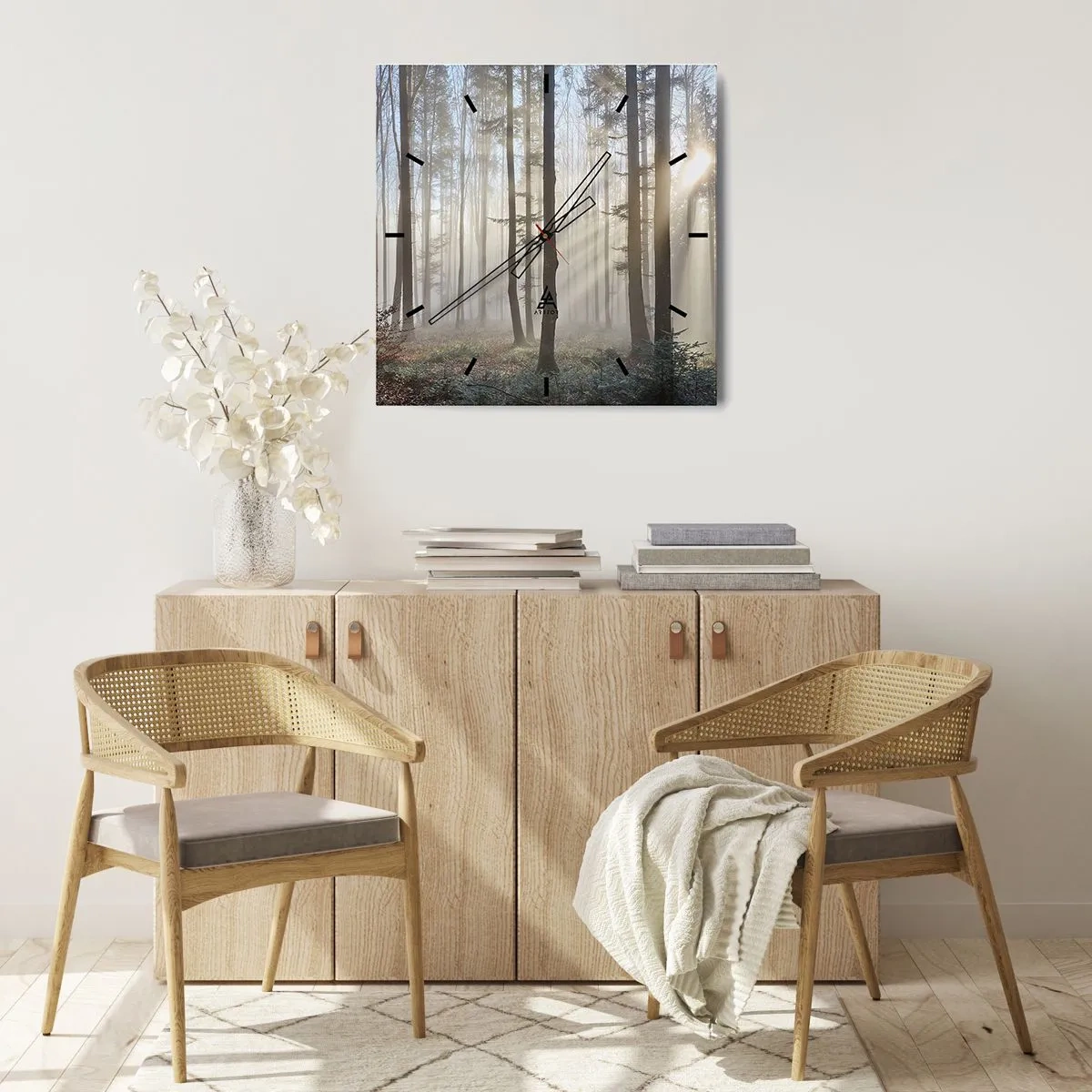 Reloj de pared - Reloj de vidrio - La niebla también está despierta - 30x30 cm