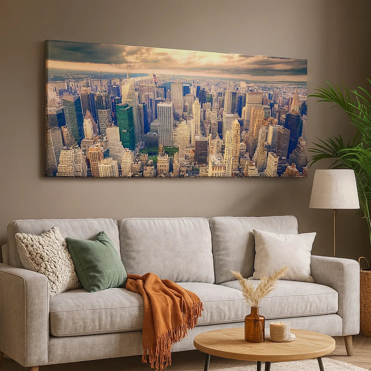 Cuadro sobre lienzo - Impresión de Imagen - Metrópolis dorada - 30x30 cm