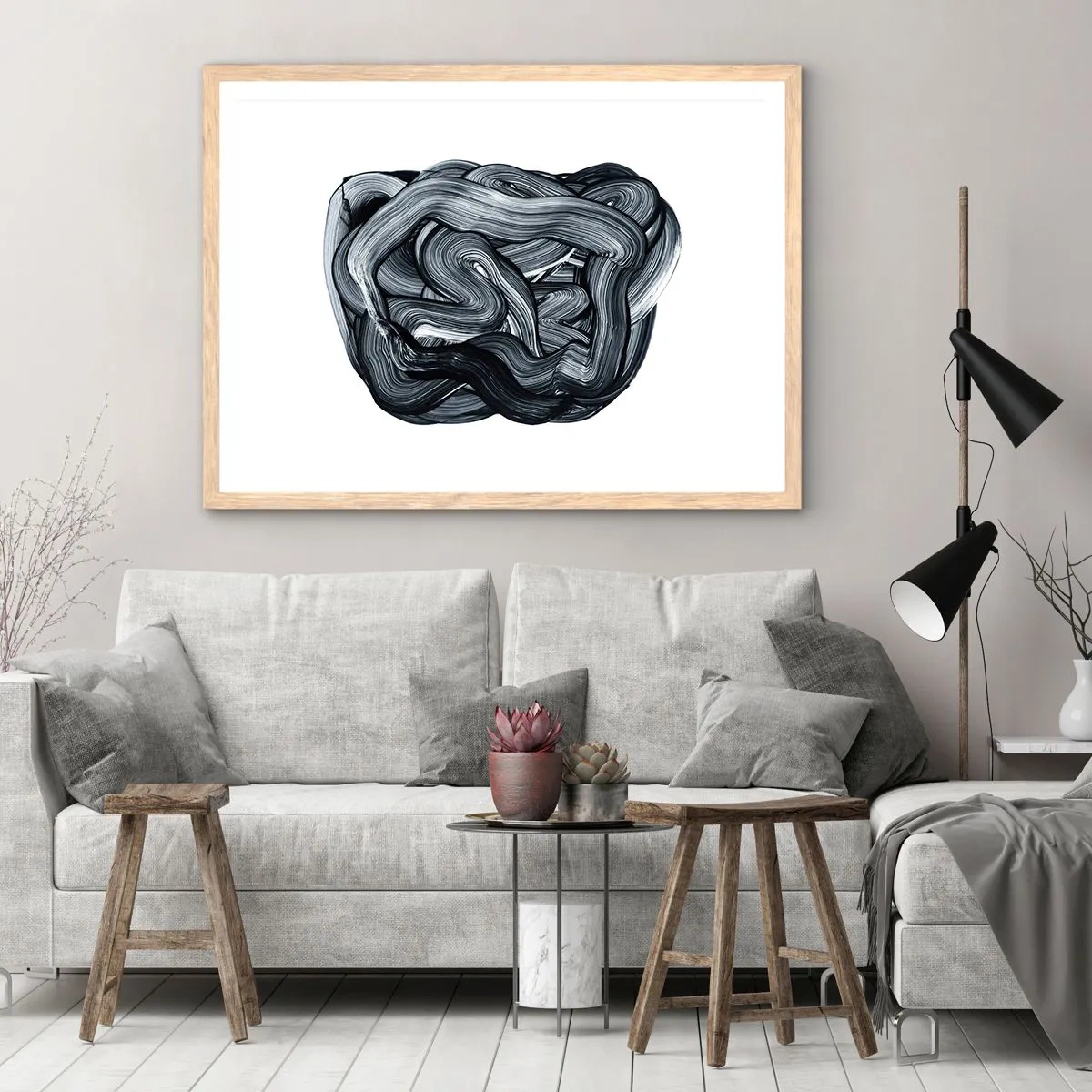 Póster en marco roble claro - No es tan sencillo - 70x50 cm