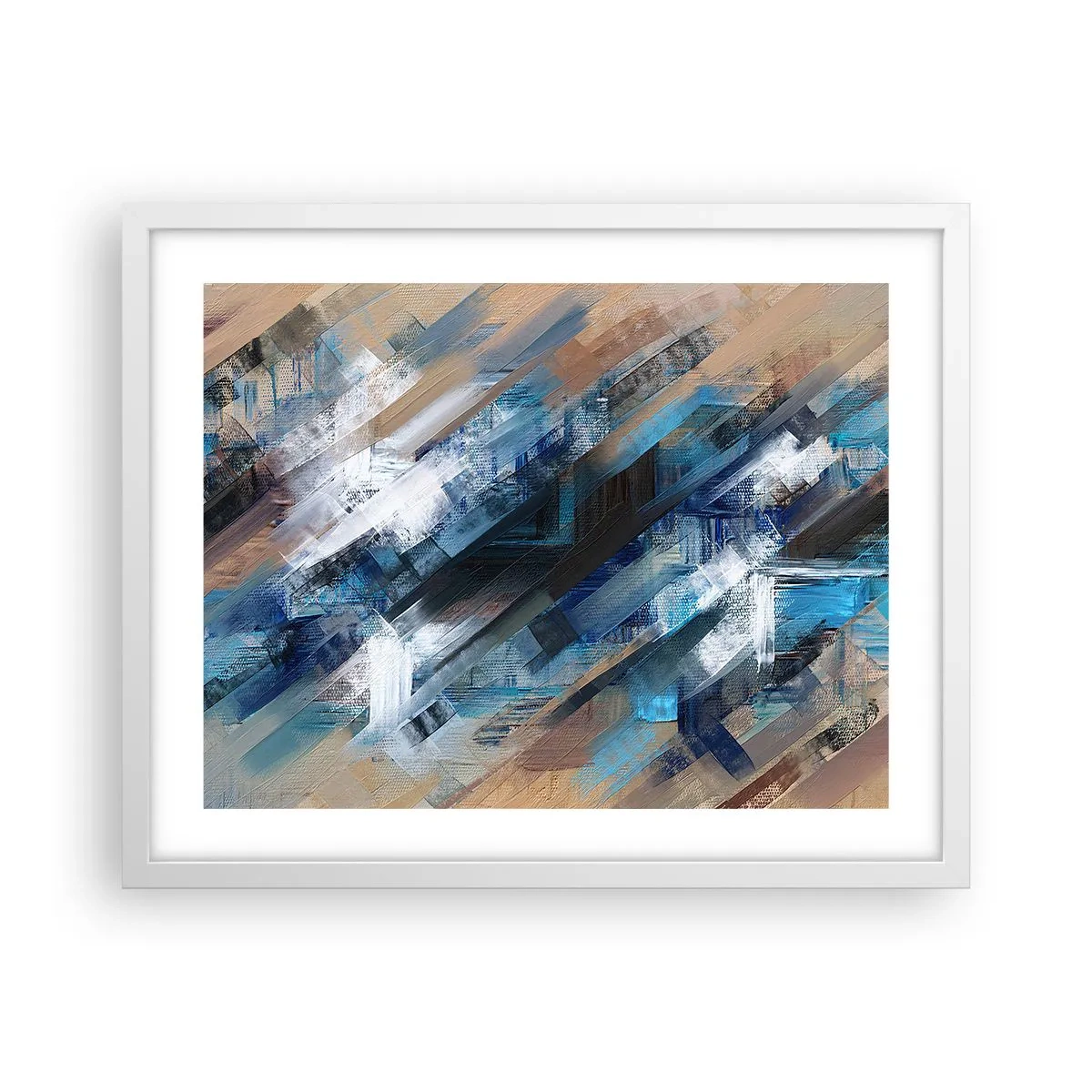 Póster en marco blanco - En una inclinación azul - 50x40 cm