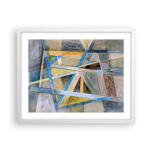 Póster en marco blanco - ¿Recto o inclinado? - 50x40 cm