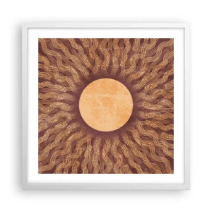 Póster en marco blanco - Icono del sol - 50x50 cm