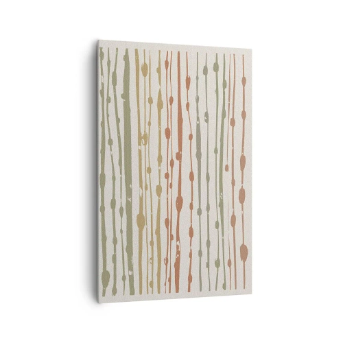Cuadro sobre lienzo - Impresión de Imagen - Un patrón de líneas en tonos cálidos sobre un fondo claro. - 80x120cm - Composición de notas musicales - Decoración de pared moderna para salón y dormitorio ARTTOR