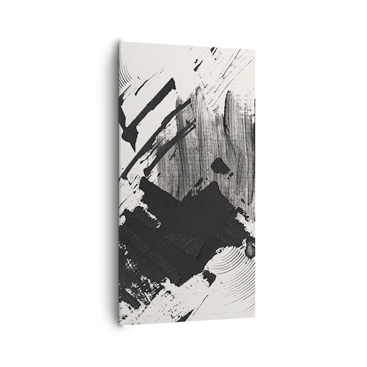 Cuadro sobre lienzo - Impresión de Imagen - Abstracción: la expresión del negro - 65x120 cm