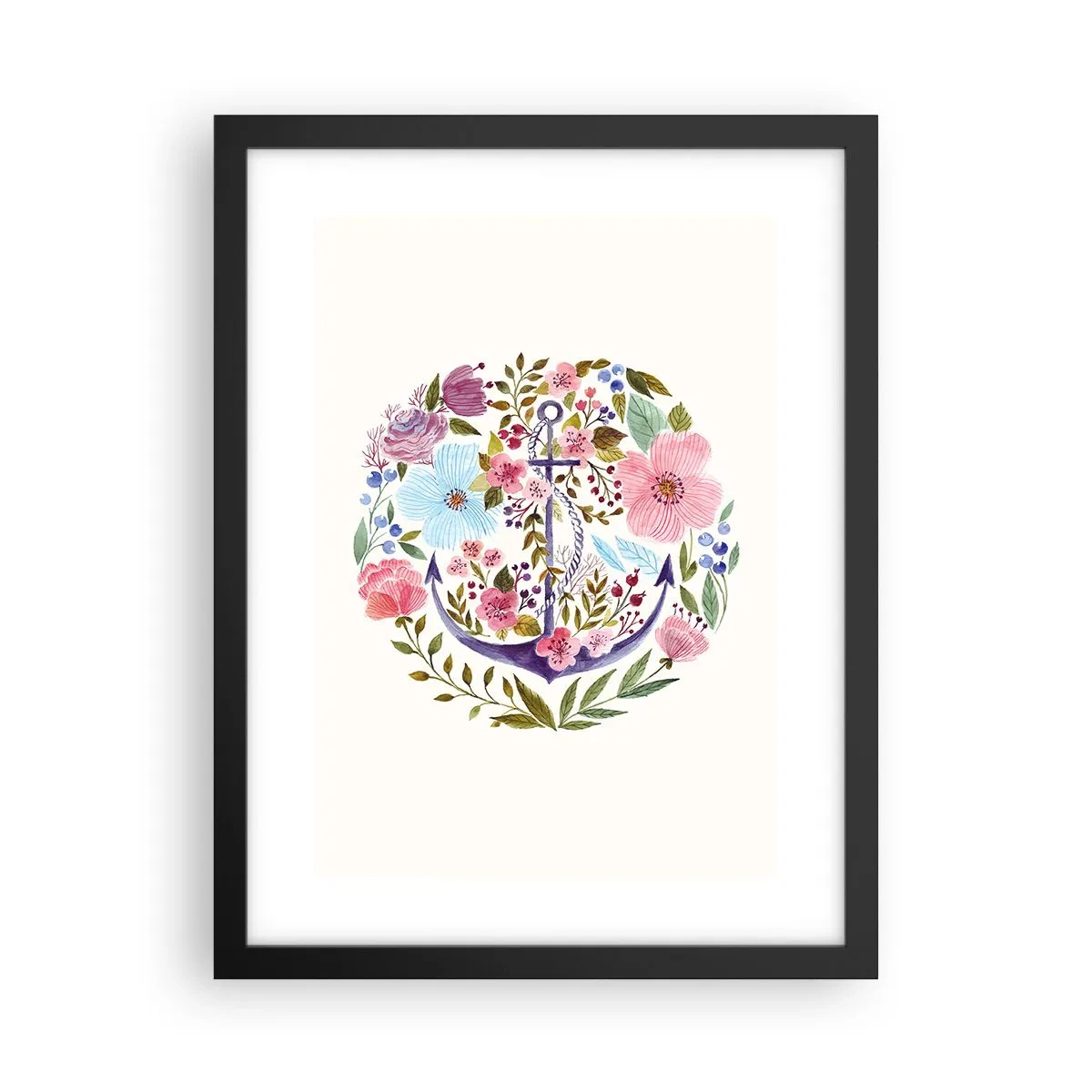 Póster en marco negro - El sueño reparador de un marinero - 30x40 cm