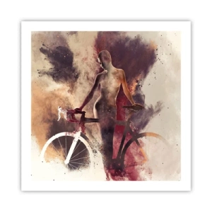 Póster - En las formas de mármol un alma ciclista - 60x60 cm