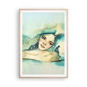 Póster en marco roble claro - ¿Soy azul? - 70x100 cm