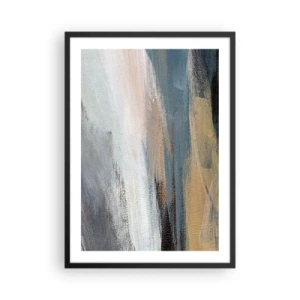 Póster en marco negro - Una composición abstracta en colores tenues. - 50x70cm - Abstracción: paisaje nórdico - Decoración de pared moderna para salón y dormitorio ARTTOR