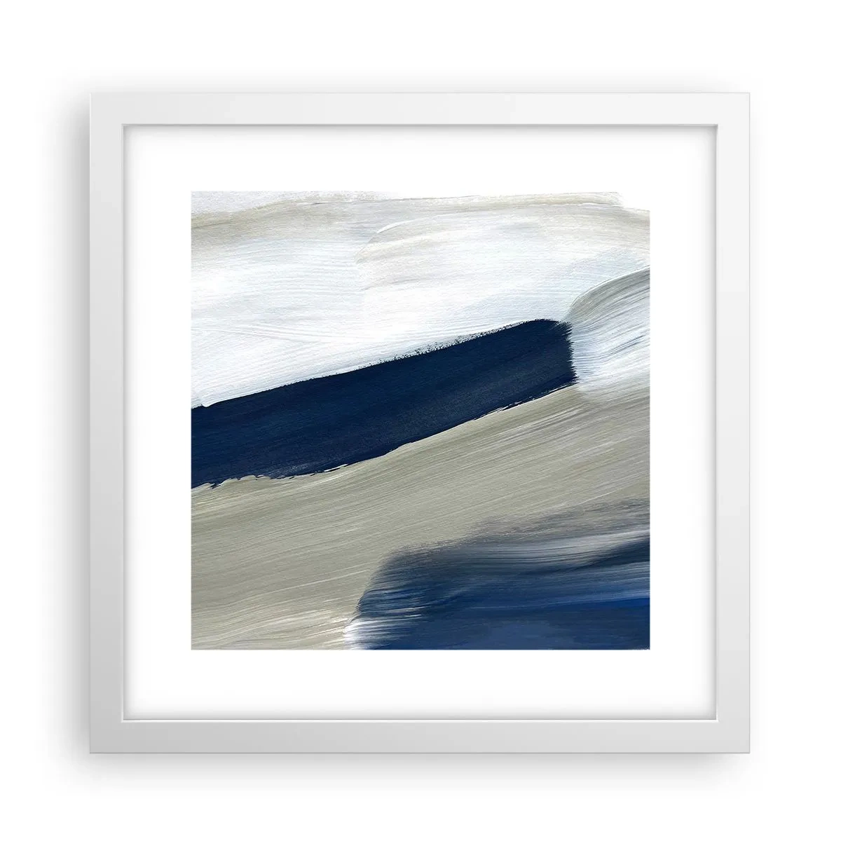 Póster en marco blanco - Encuentro con el blanco - 30x30 cm