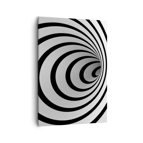 Cuadro sobre lienzo - Impresión de Imagen - Una espiral en blanco y negro que crea un efecto hipnótico. - 50x70cm - ¿Tampoco puedes resistirte? - Decoración de pared moderna para salón y dormitorio ARTTOR