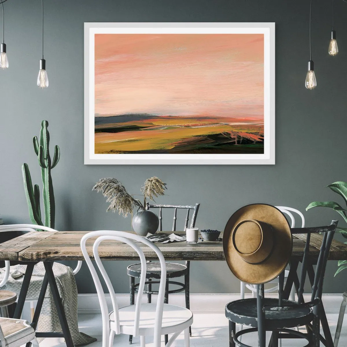 Póster en marco blanco - En tono rosa - 70x50 cm