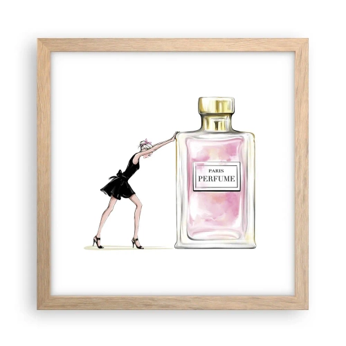 Póster en marco roble claro - La esencia de la feminidad - 30x30 cm