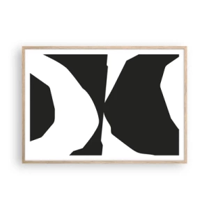 Póster en marco roble claro - Positivo-negativo - 100x70 cm