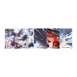 Muestra de fotomural autoadhesivo Deluxe Sticker - Danza loca de la abstracción - Abstracción, Pedazo, Cuadro - 100x30 cm