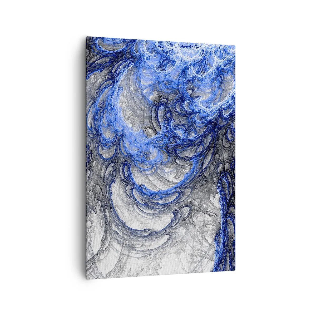 Cuadro sobre lienzo - Impresión de Imagen - Ondas abstractas en tonos azules y grises - 70x100cm - El nacimiento de una ola - Decoración de pared moderna para salón y dormitorio ARTTOR