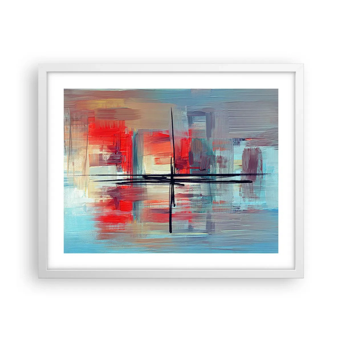 Póster en marco blanco - Paisaje en una dimensión desconocida - 50x40 cm