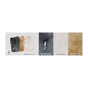 Muestra de fotomural Premium Canvas - Una composición de colores tierra - Abstracción, Pedazo, Minimalismo - 100x30 cm