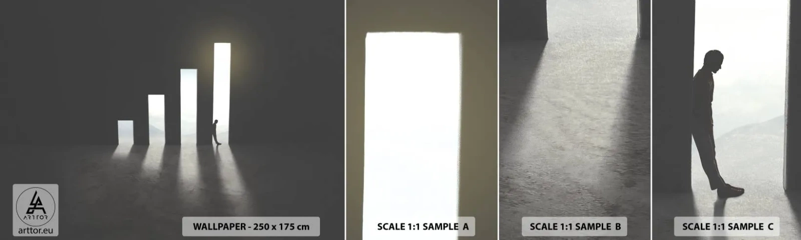 Muestra de fotomural autoadhesivo Deluxe Sticker - El camino del éxito - Negocio, Arquitectura, Hombre - 100x30 cm